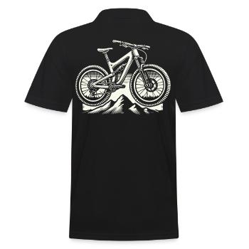 Vélo d’aventure Montagnes VTT Amour - Polo Homme - noir - Dos - Kai (181cm)