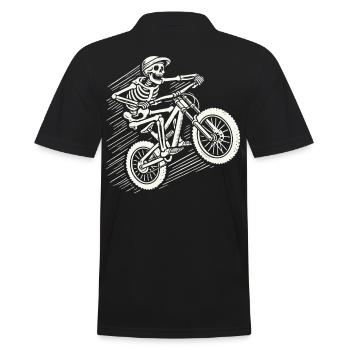 Skeleton Vélo Aventure VTT Rétro - Polo Homme - noir - Dos - Kai (181cm)