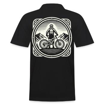 VTT Aventure Vélo Paysage de montagne - Polo Homme - noir - Dos - Kai (181cm)