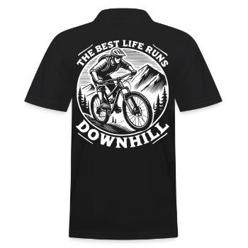 Aventure à vélo Descente Montagne Rétro - Polo Homme - noir - Dos - Kai (181cm)