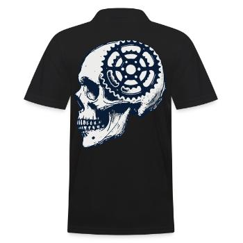 Fahrrad Schädel Mountainbike Kunst für Radsportler - Männer Poloshirt - Schwarz - Hinten - Kai (181cm)