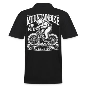 VTT Adventure Bike Ours Style Rétro - Polo Homme - noir - Dos - Kai (181cm)