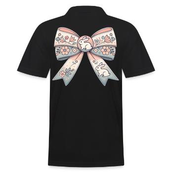 Joli arc de Pâques avec des lapins et des fleurs - Polo Homme - noir - Dos - Kai (181cm)