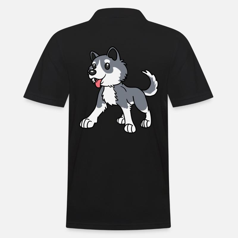 Husky Hund Hunderasse Hunde - Männer Poloshirt - Schwarz