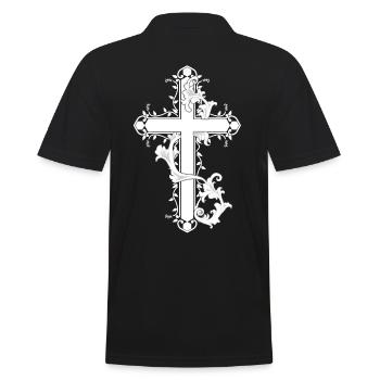 Lys Croix Croix religion Dieu Jésus église - Polo Homme - noir - Dos - Kai (181cm)