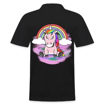 Horreur Licorne Maléfique Démon Fantaisie Halloween - Polo Homme - noir - Dos - Kai (181cm)