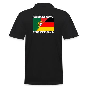 Allemagne Portugal, Germany friendship, flag shirt - Polo Homme - noir - Dos - Kai (181cm)