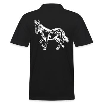 Esel,Donkey,Muli Züchter Liebhaber Shirt Geschenk - Männer Poloshirt - Schwarz - Hinten - Kai (181cm)