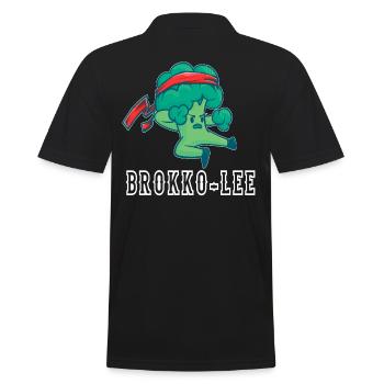 Brokko-Lee, brocoli d'arts martiaux, chemise de sport végétalienne - Polo Homme - noir - Dos - Kai (181cm)
