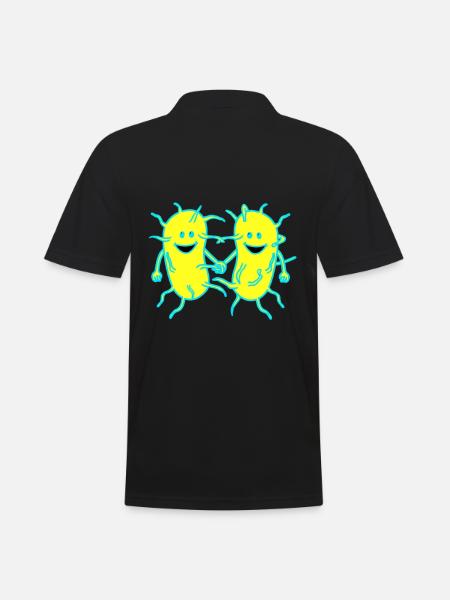 Bacteriën, ziektekiemen, virussen, ziekte, pest, griep - Mannen poloshirt - zwart