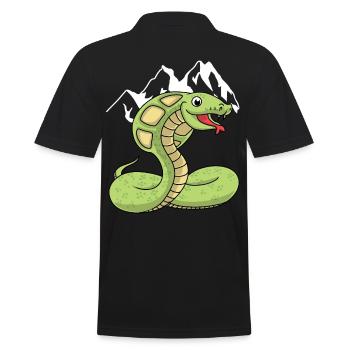 Mountains wilderness snake boa cobra wild animal nature - Men's Polo Shirt - black - Back - Kai (181cm)