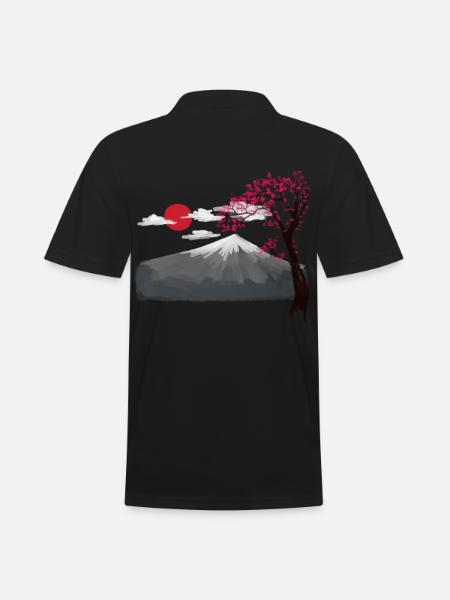 Cherry blossom Japan Asia Nature Mountains Mountain Nature - Men's Polo Shirt - black