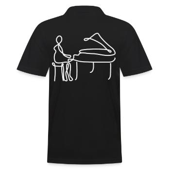 Elégance et harmonie Pianiste au piano - Polo Homme - noir - Dos - Kai (181cm)