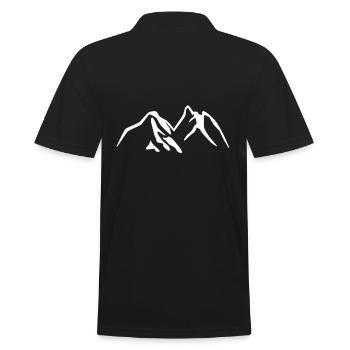 Mountains Mountains Hiking Holiday Summit Mountain Tirol Alm - Men's Polo Shirt - black - Back - Kai (181cm)