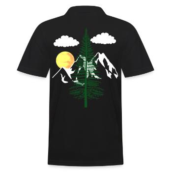 nature nature nature montagne arbres amoureux de la nature écologie - Polo Homme - noir - Dos - Kai (181cm)