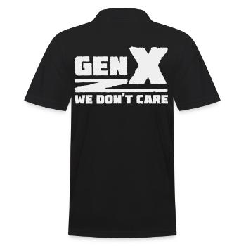 Generation X - We don't care - Men's Polo Shirt - black - Back - Kai (181cm)