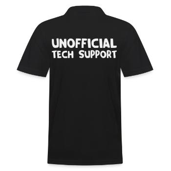 inoffizieller technischer Support - Männer Poloshirt - Schwarz - Hinten - Kai (181cm)