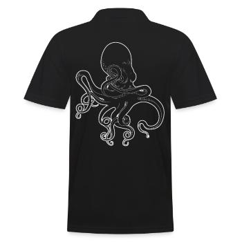 Octopus Octopus North Sea Seafaring Coast North Ocean - Men's Polo Shirt - black - Back - Kai (181cm)