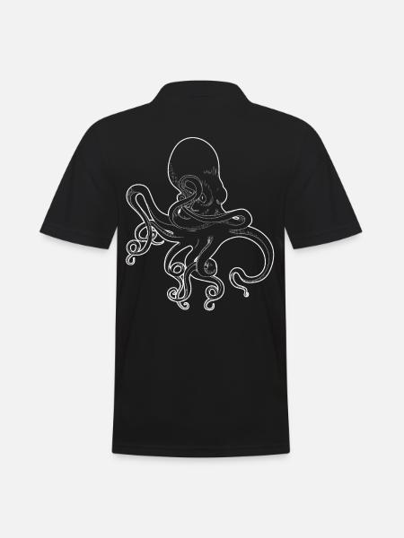 Octopus Octopus Mer du Nord Côte Maritime Océan Nord - Polo Homme - noir