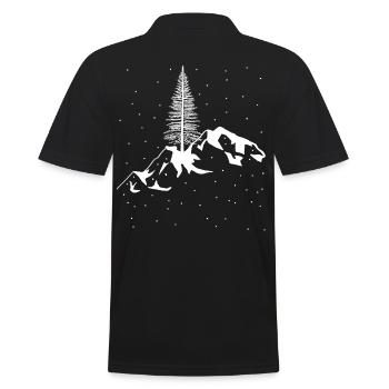 Berg Gebirge Schnee Schneefall Winter Xmas Gipfel - Männer Poloshirt - Schwarz - Hinten - Kai (181cm)