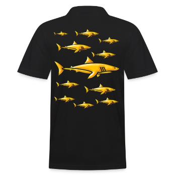 Schule der goldenen - Goldhaie - Männer Poloshirt - Schwarz - Hinten - Kai (181cm)
