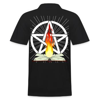 Pentagramm Hexerei Satanisch Okkult Spirituell - Männer Poloshirt - Schwarz - Hinten - Kai (181cm)