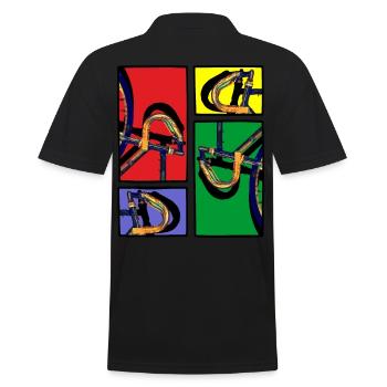 Comic Strips Road Bike Keirin - Cycling - Men's Polo Shirt - black - Back - Kai (181cm)