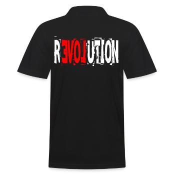 Revolution Liebe - Männer Poloshirt - Schwarz - Hinten - Kai (181cm)