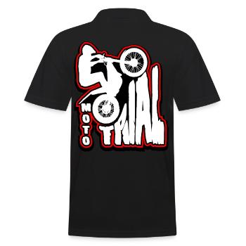 Fahrer von Moto Trial - Männer Poloshirt - Schwarz - Hinten - Kai (181cm)