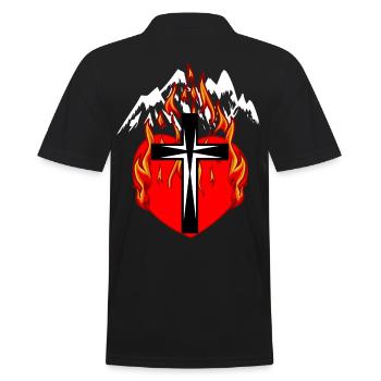 Alpinistes Alpinisme Cœur Feu Flamme Montagnes - Polo Homme - noir - Dos - Kai (181cm)