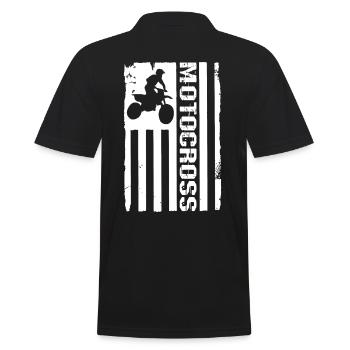 Drapeau Motocross - Polo Homme - noir - Dos - Kai (181cm)