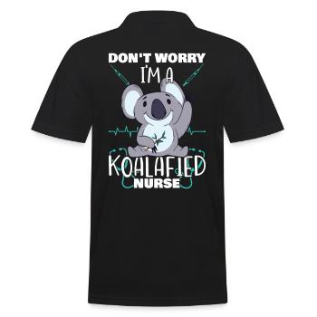 Don't Worry I am A Koalafied Nurse Koala Nurse - Männer Poloshirt - Schwarz - Hinten - Kai (181cm)