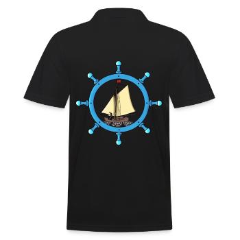 Maritim Grim Reaper Sailor Sailing Ship Steering Wheel - Men's Polo Shirt - black - Back - Kai (181cm)