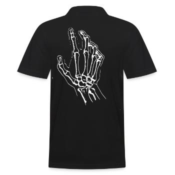 2reborn Skelett Hand scull hand shake skull 01 - Männer Poloshirt - Schwarz - Hinten - Kai (181cm)