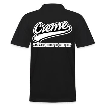 Creme steigt immer nach oben - Männer Poloshirt - Schwarz - Hinten - Kai (181cm)