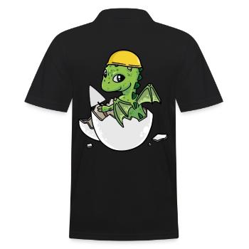 Dino Handwerker Eierschale Maurerkelle Maurer Job - Männer Poloshirt - Schwarz - Hinten - Kai (181cm)