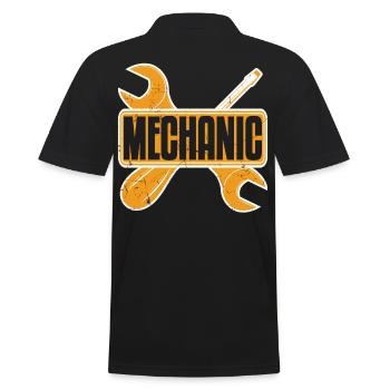 Car Mechanic Wrench And Screwdriver - Men's Polo Shirt - black - Back - Kai (181cm)
