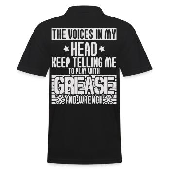 Voices In My Head Grease And Wrench - Men's Polo Shirt - black - Back - Kai (181cm)