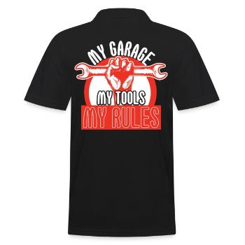 My Garage My Tools My Rules Car Mechanic - Men's Polo Shirt - black - Back - Kai (181cm)
