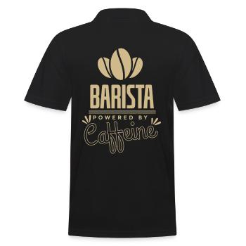 Barista Powered By Caffeine - Men's Polo Shirt - black - Back - Kai (181cm)