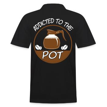 Addicted To The Pot Barista - Men's Polo Shirt - black - Back - Kai (181cm)
