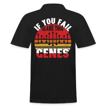 If You Fail Blame Your Genes Genealogy Pun - Men's Polo Shirt - black - Back - Kai (181cm)