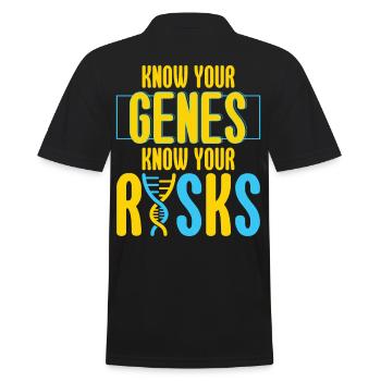 Know Your Genes Know Your Risks - Men's Polo Shirt - black - Back - Kai (181cm)