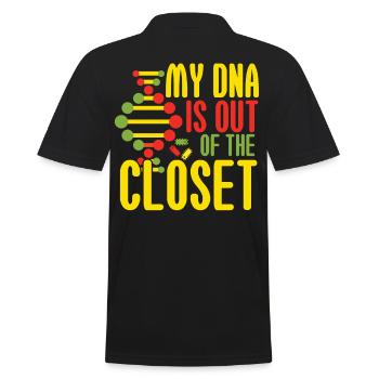 My DNA Is Out Of The Closet - Men's Polo Shirt - black - Back - Kai (181cm)