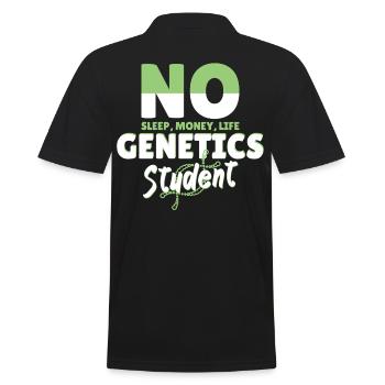 No Sleep Money Life Genetics Student - Men's Polo Shirt - black - Back - Kai (181cm)