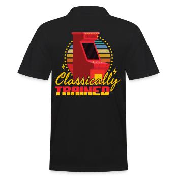 Classically Trained Arcade Gamer Retro Games - Men's Polo Shirt - black - Back - Kai (181cm)