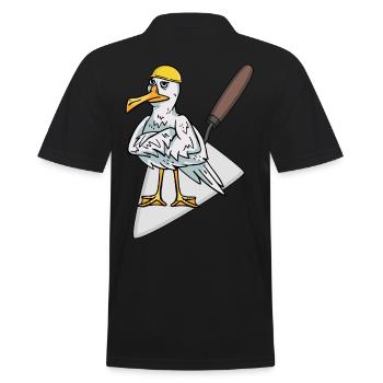 Baustelle Handwerker Möwe Maurer Maurerkelle Bauen - Männer Poloshirt - Schwarz - Hinten - Kai (181cm)
