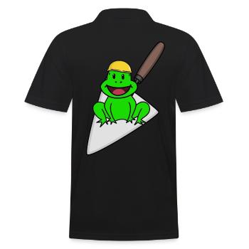 Handwerker Frosch Maurer Maurerkelle Baustelle Bau - Männer Poloshirt - Schwarz - Hinten - Kai (181cm)