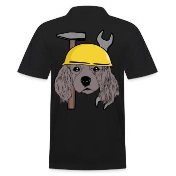 Tête de chien Casque de sécurité de chien Chantier de construction Enfant commercial - Polo Homme - noir - Dos - Kai (181cm)