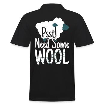 Psst Need Some Wool Sheep Knitting - Men's Polo Shirt - black - Back - Kai (181cm)